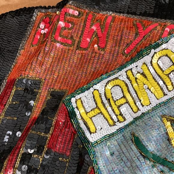 10-12 Vintage Lillie Rubin Sequined Beaded  All over the world Jacket - Picture 3 of 12